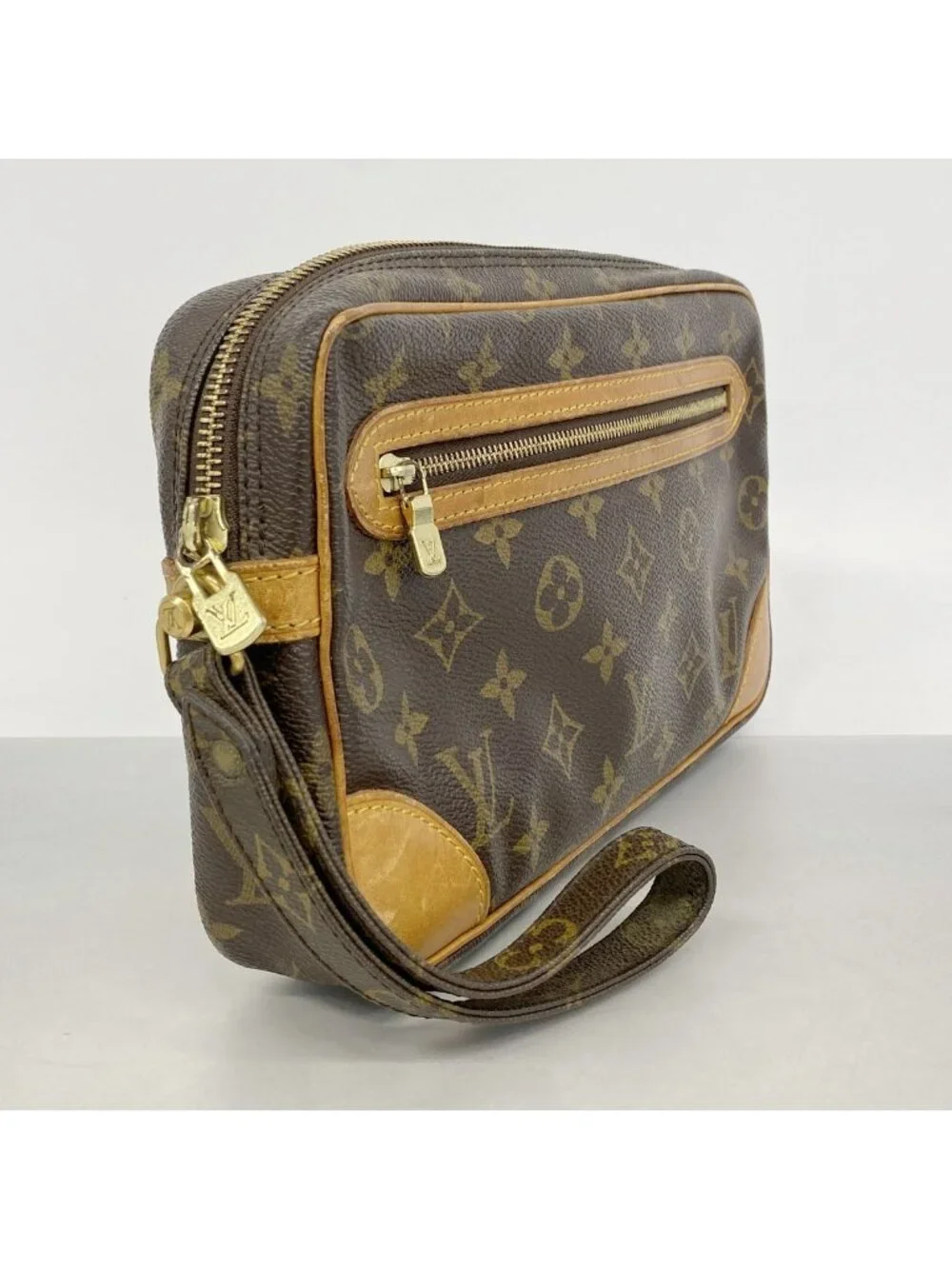 Louis Vuitton Clutch Monogram Marly Dragonne GM Brown